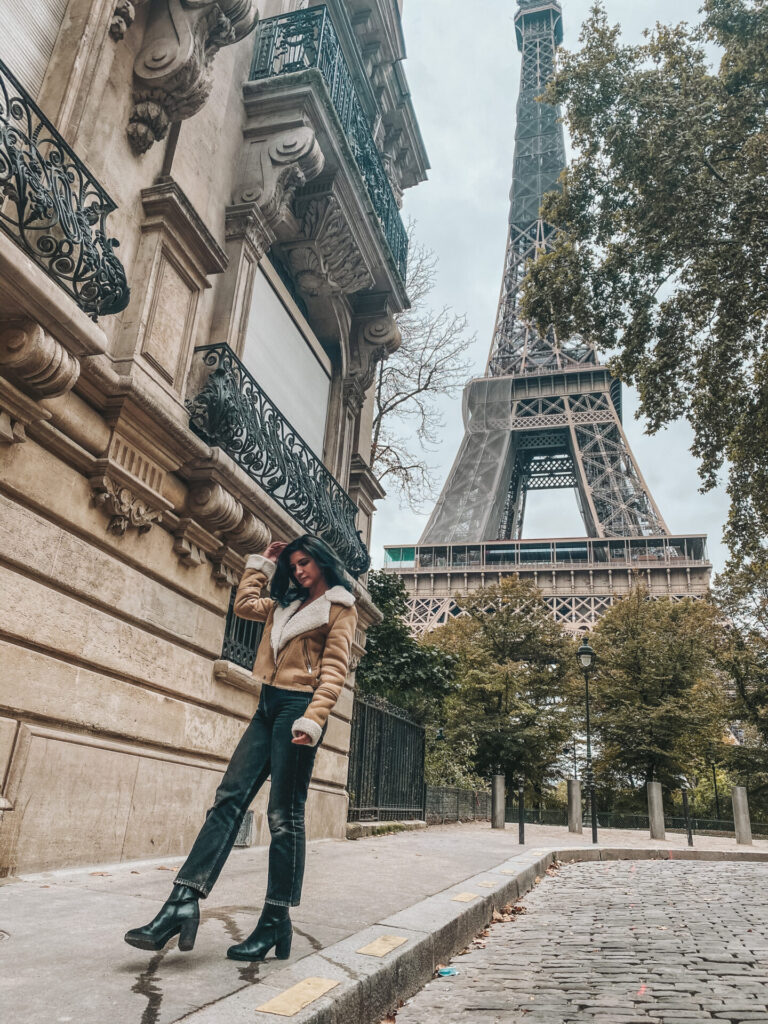 Most Instagrammable Spots in Paris 39 girl in front of eiffel tower paris