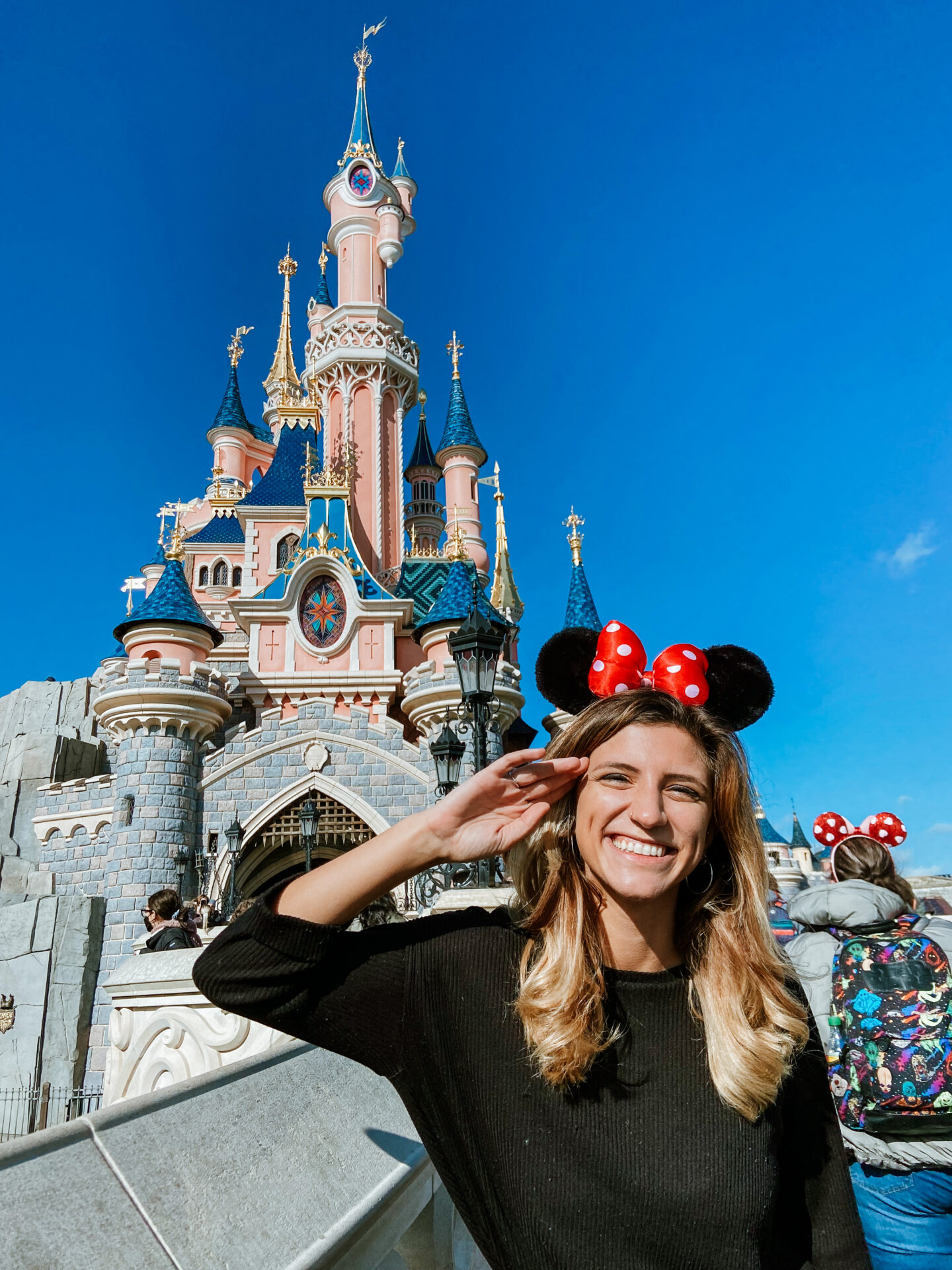 girl at disneyland paris castle